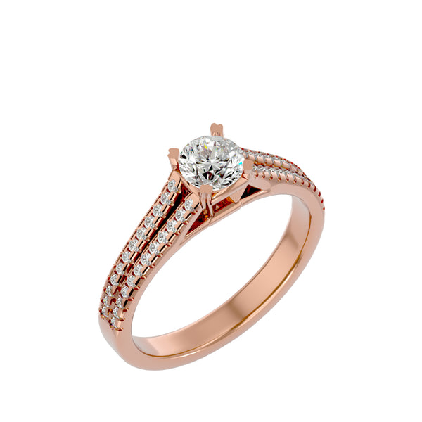 Aurielle Pavé Solitaire Ring