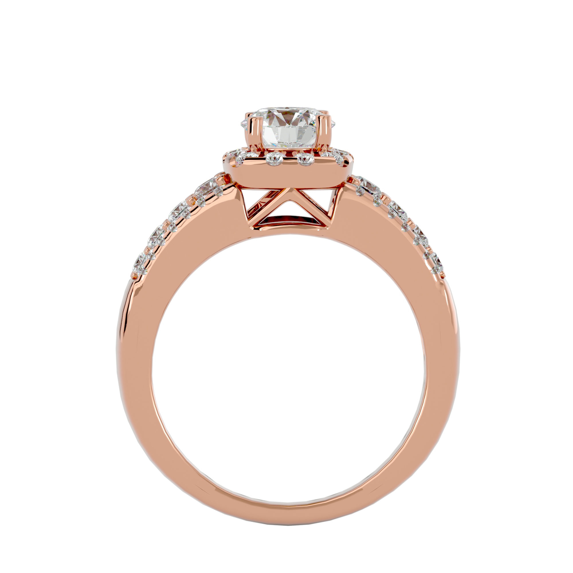 Stardust Diamond Halo Ring