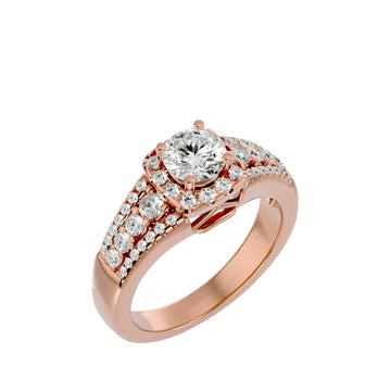 Stardust Diamond Halo Ring