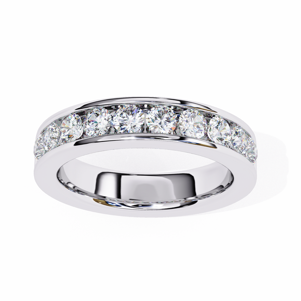 Round Cut Channel Setting Diamond Band for Women