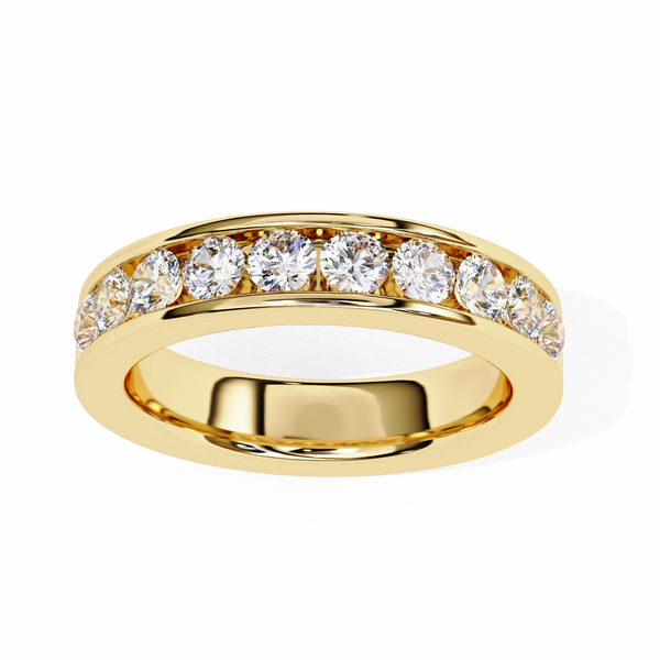 Round Cut Channel Setting Diamond Band for Women