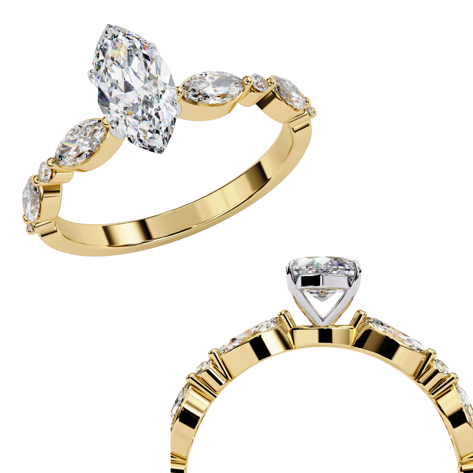 Glinting Patels Marquise Solitaire Ring