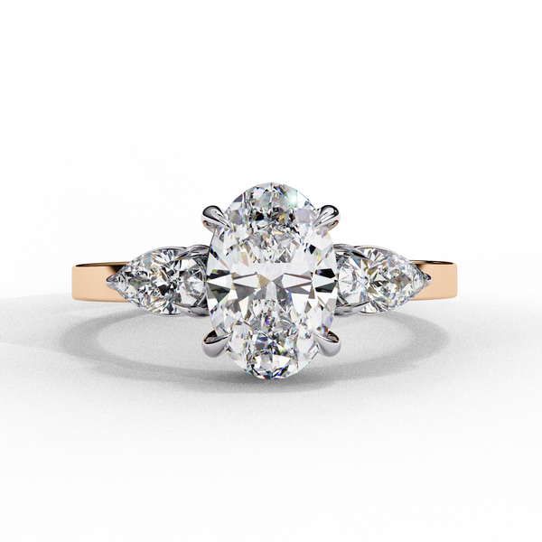 Contemporary Three-Stone Oval Diamond Ring
