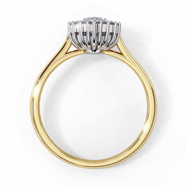 Sparkling Marquise Diamond Halo Ring for a Timeless Look