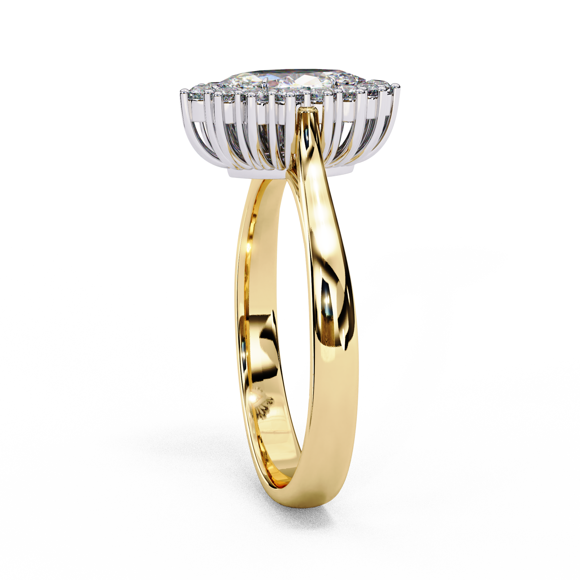 Sparkling Marquise Diamond Halo Ring for a Timeless Look