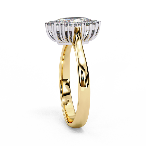 Sparkling Marquise Diamond Halo Ring for a Timeless Look