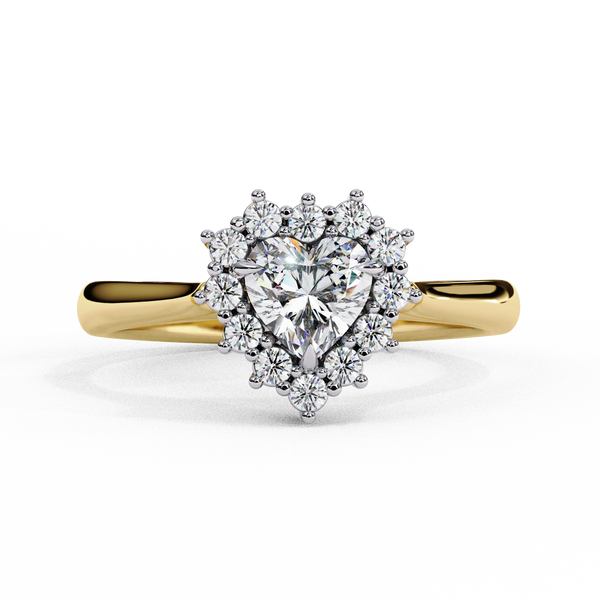 Sparkling Heart Cut Diamond Halo Ring