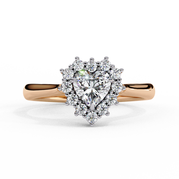Sparkling Heart Cut Diamond Halo Ring