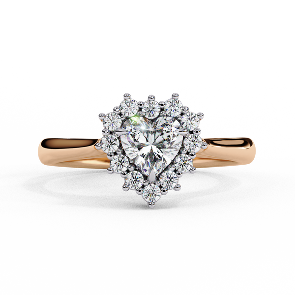 Sparkling Heart Cut Diamond Halo Ring