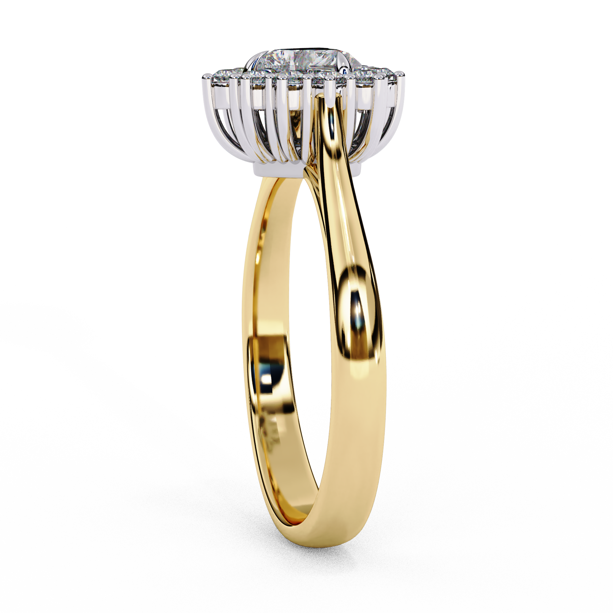 Sparkling Heart Cut Diamond Halo Ring