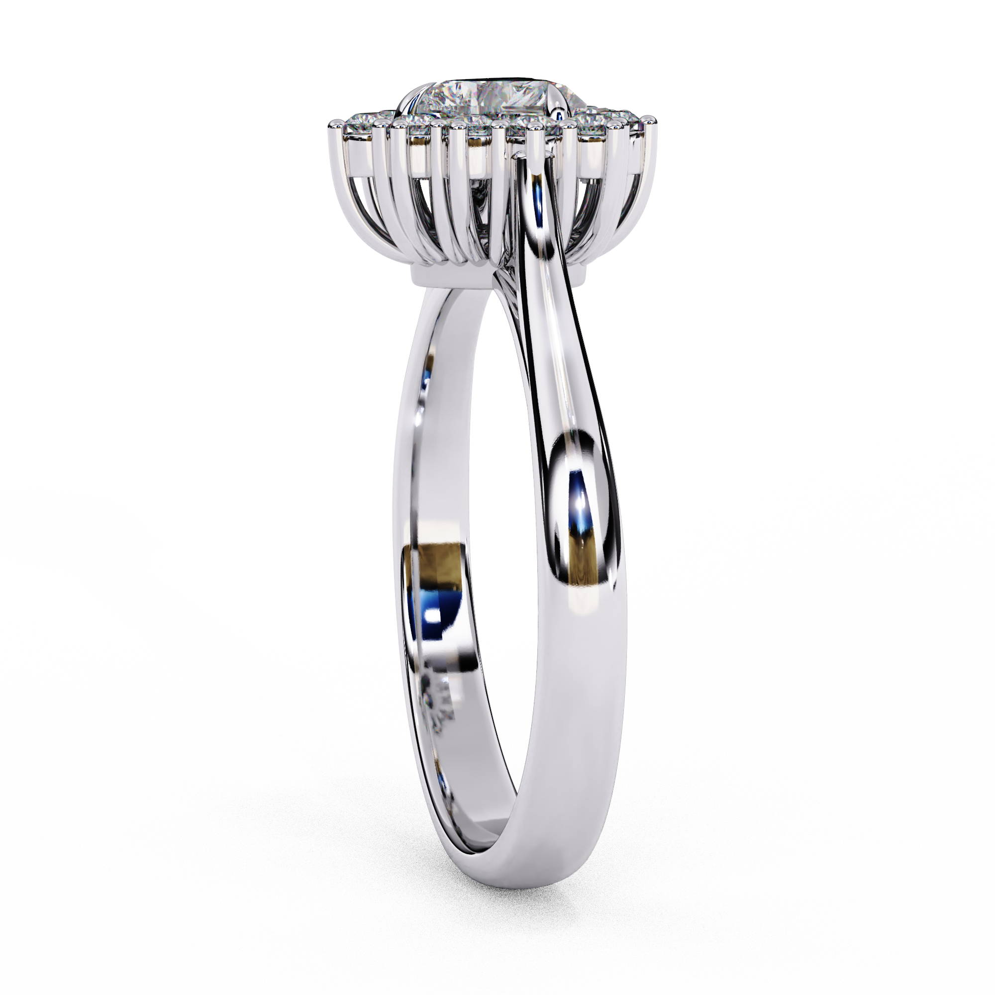 Sparkling Heart Cut Diamond Halo Ring