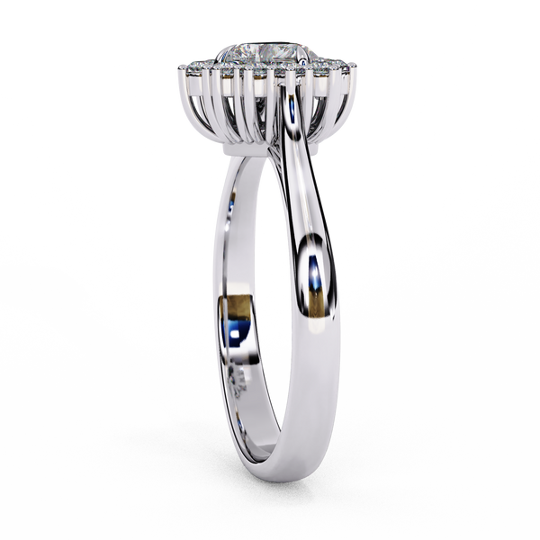 Sparkling Heart Cut Diamond Halo Ring