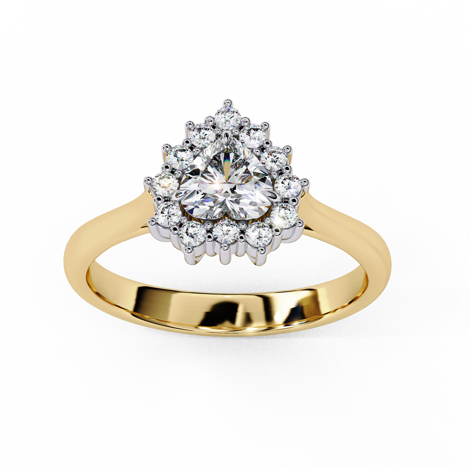 Sparkling Heart Cut Diamond Halo Ring