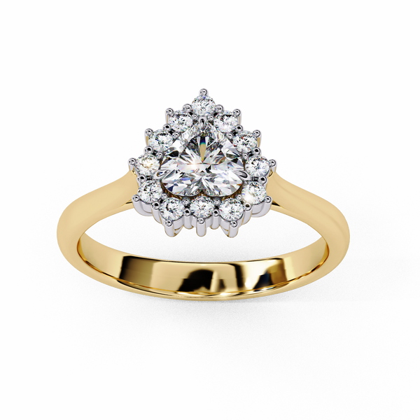Sparkling Heart Cut Diamond Halo Ring