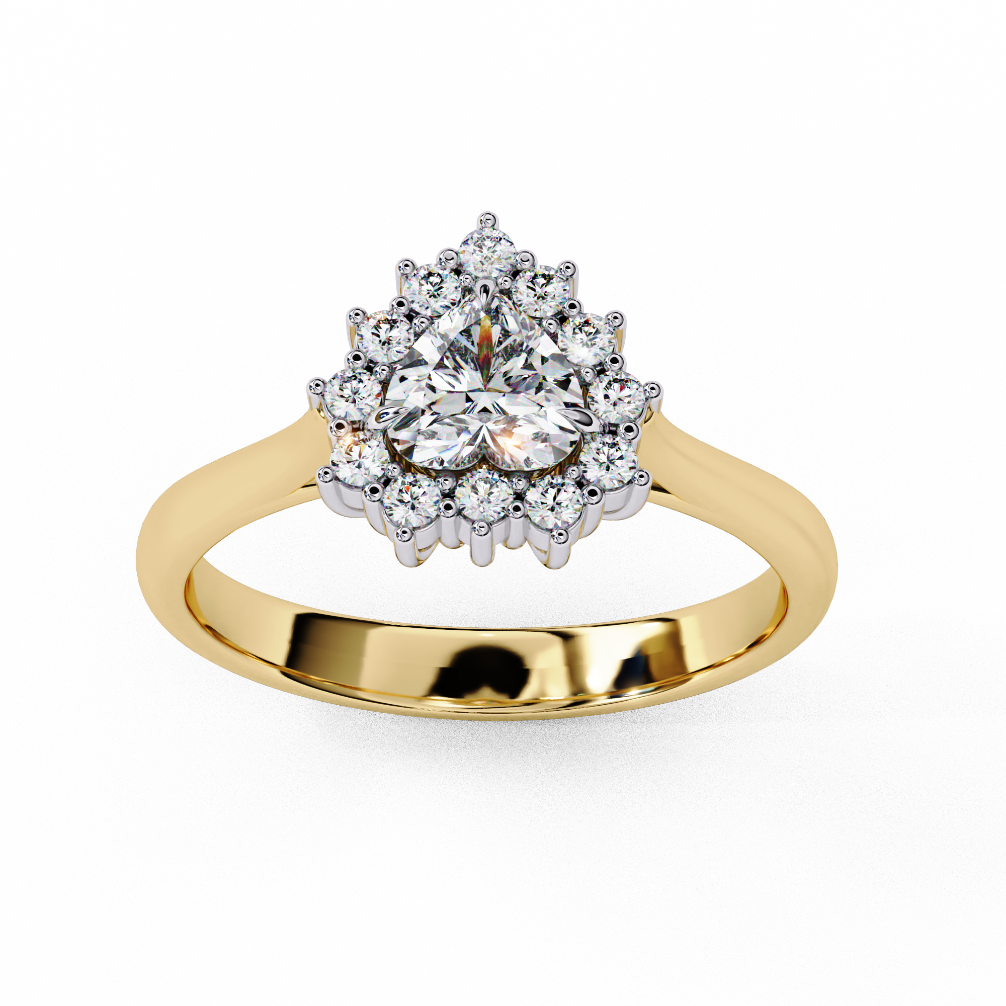 Sparkling Heart Cut Diamond Halo Ring