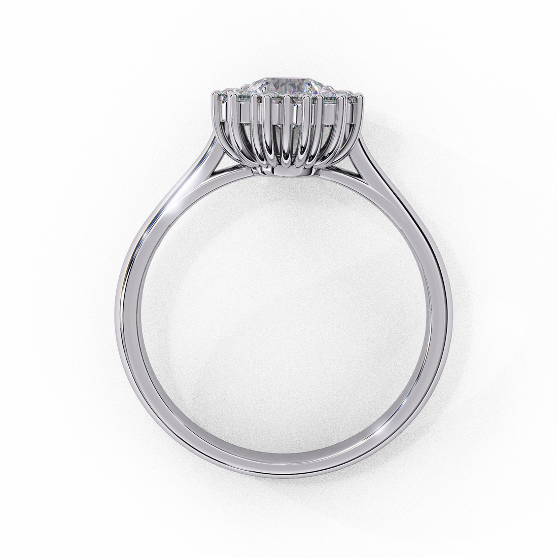 Sparkling Heart Cut Diamond Halo Ring
