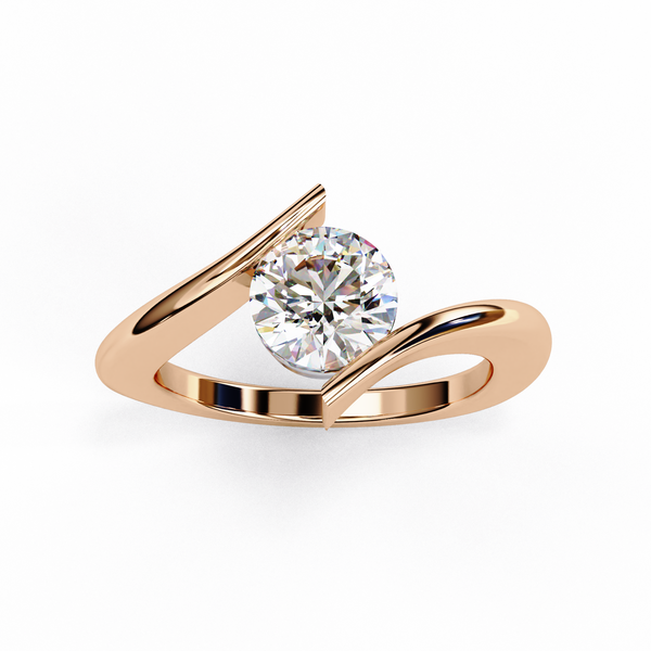 Modern Tension Set Diamond Ring