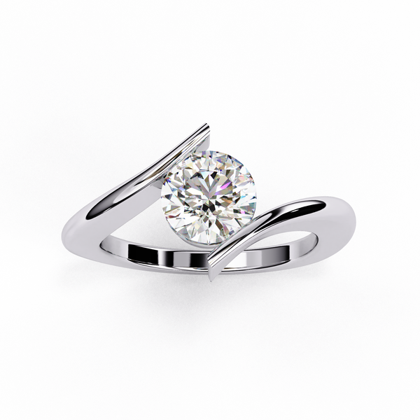 Modern Tension Set Diamond Ring