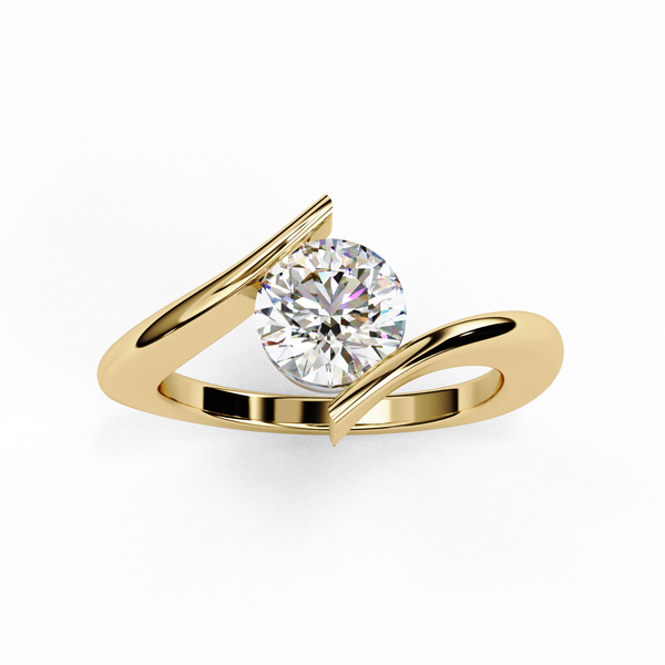 Modern Tension Set Diamond Ring