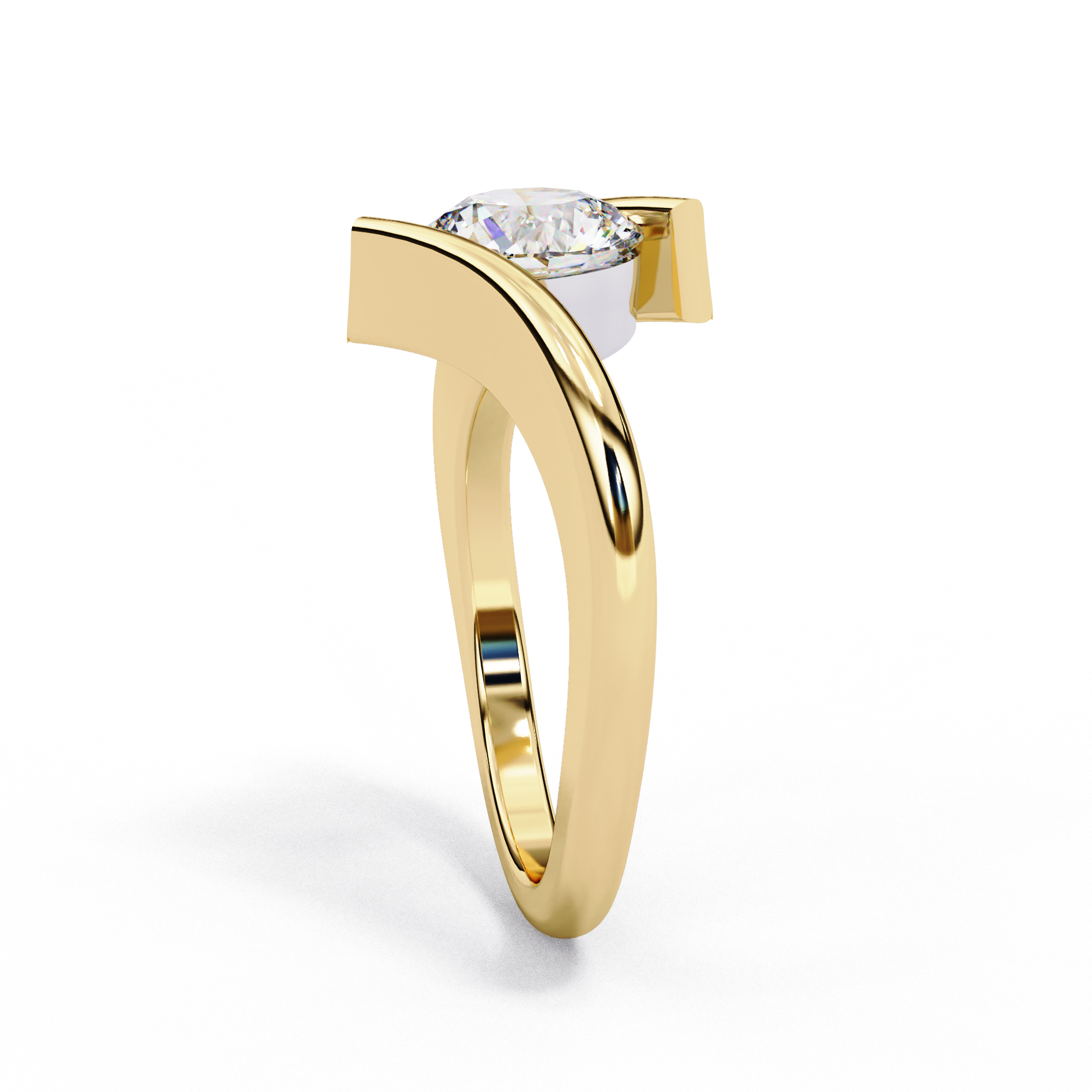 Modern Tension Set Diamond Ring