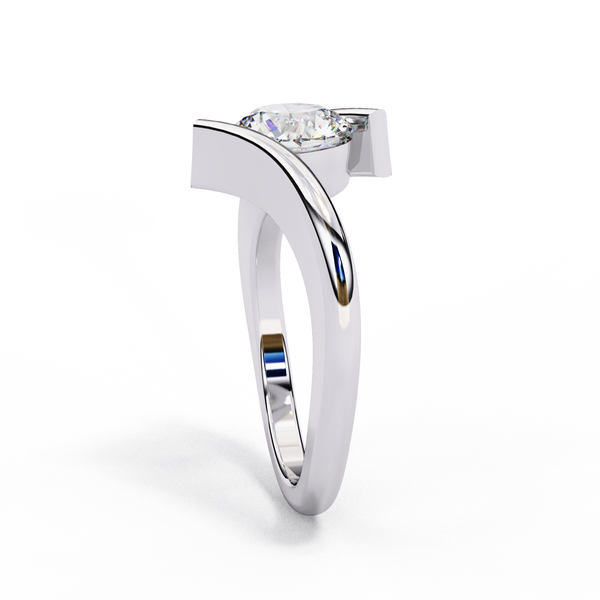 Modern Tension Set Diamond Ring