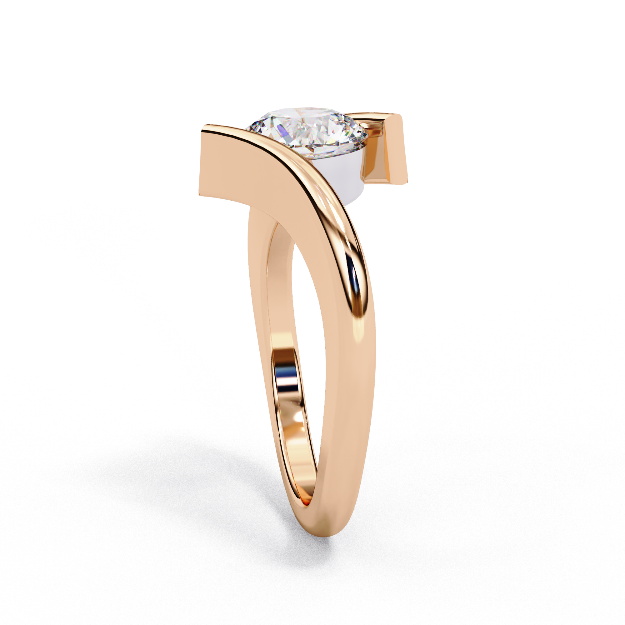 Modern Tension Set Diamond Ring
