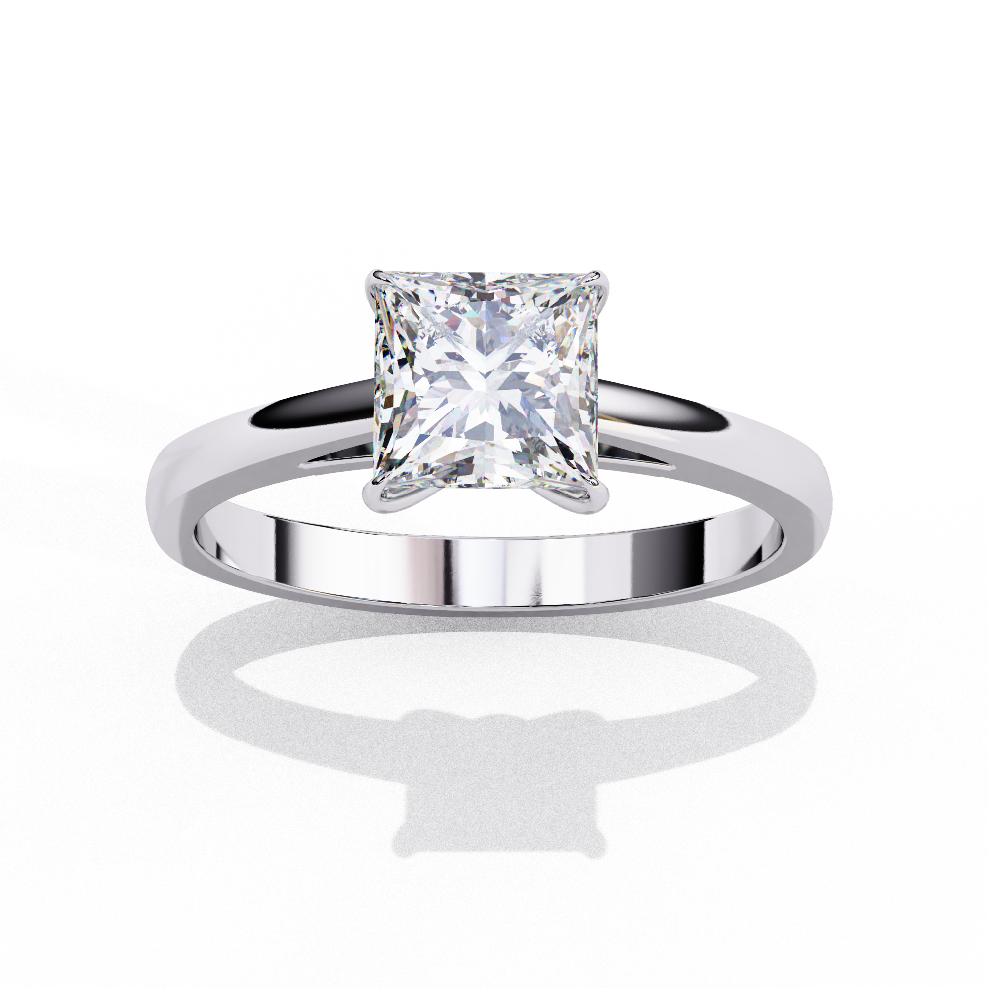 Regal Radiance Princess-Cut Solitaire Ring
