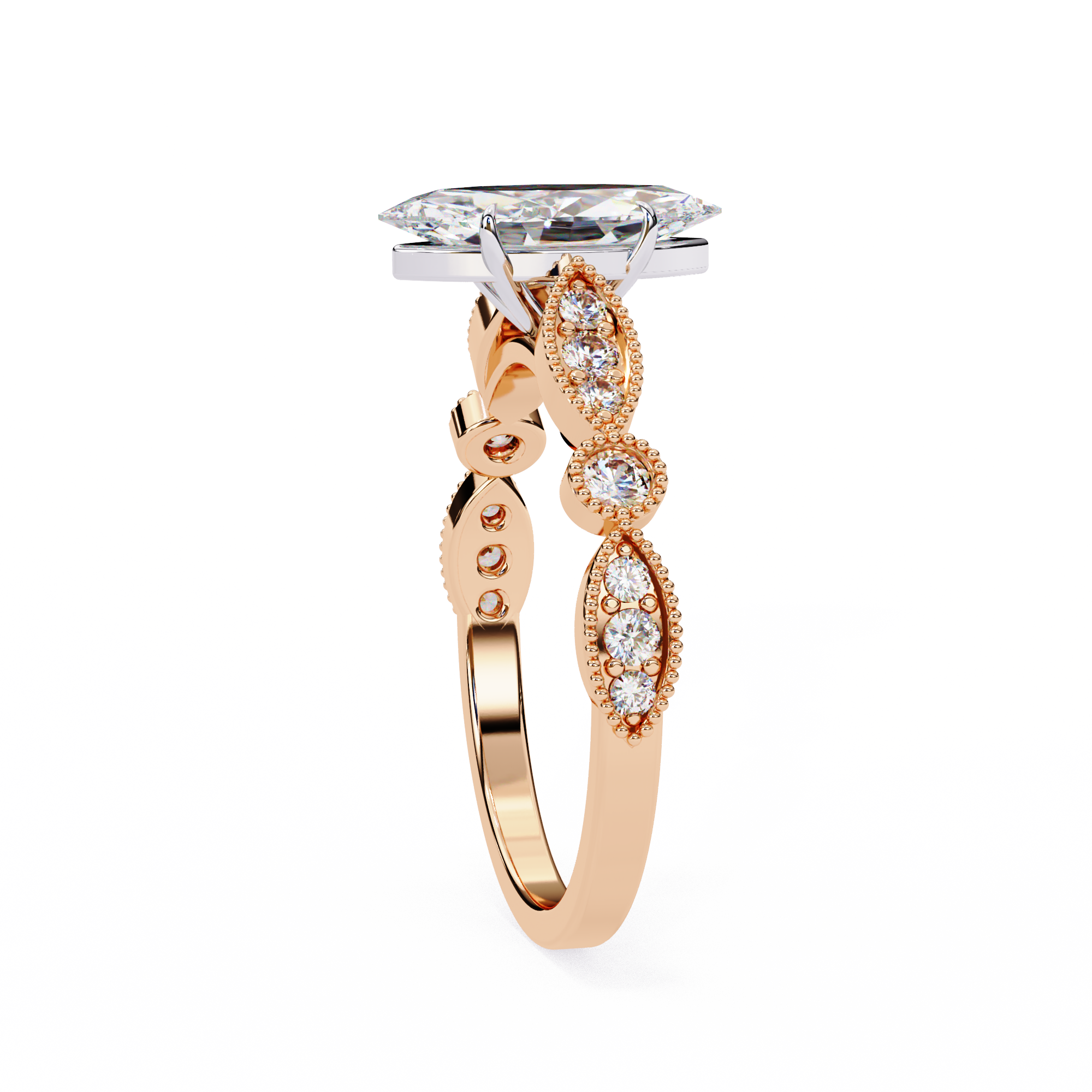 Marquise Diamond Vintage Inspired Ring