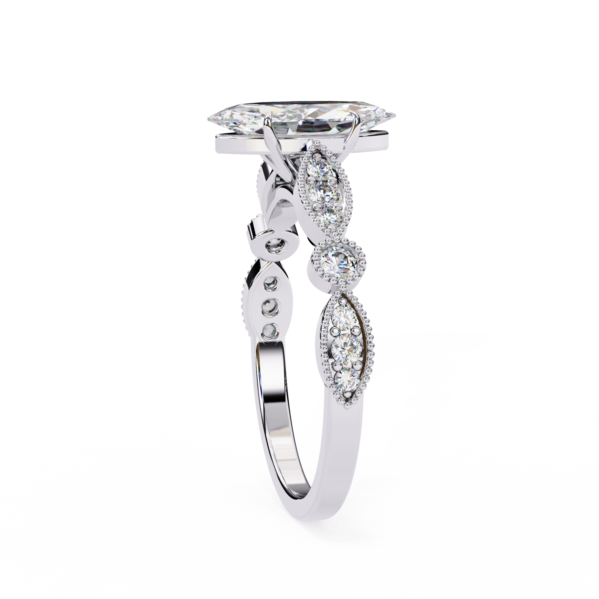 Marquise Diamond Vintage Inspired Ring