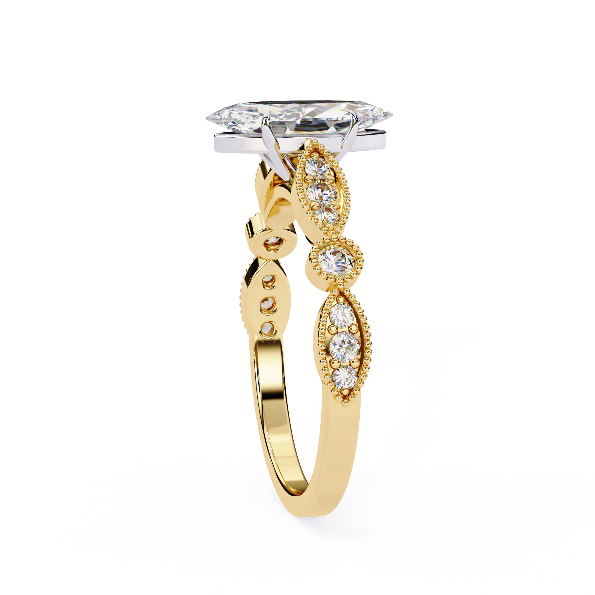 Marquise Diamond Vintage Inspired Ring