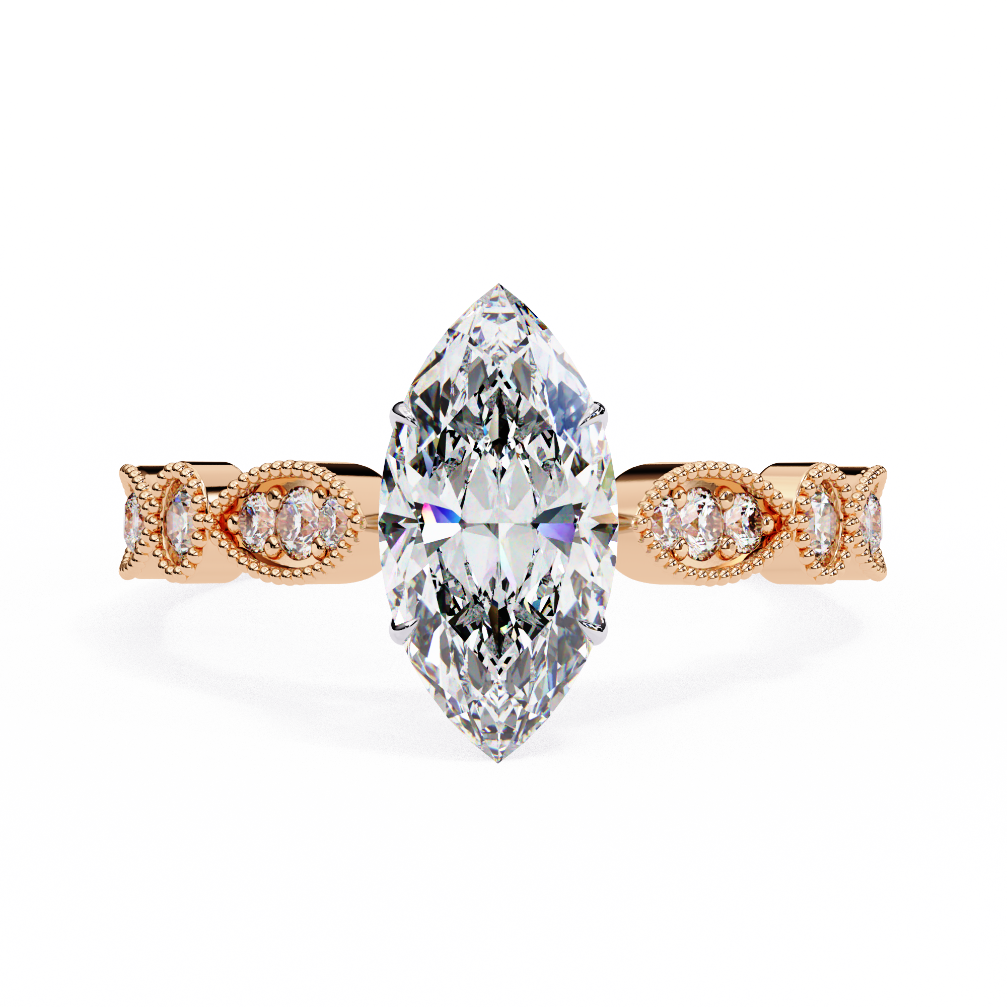 Marquise Diamond Vintage Inspired Ring