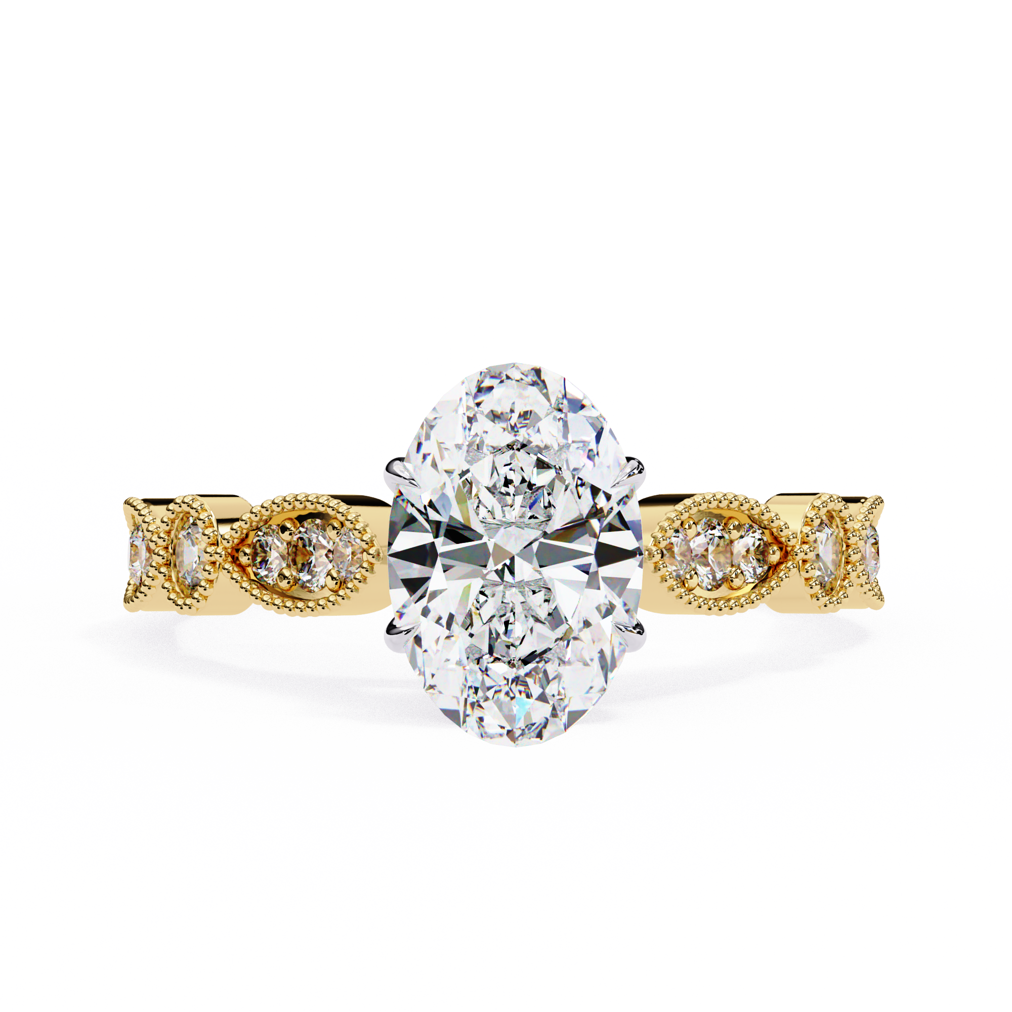 Vintage Style Oval Engagement Ring