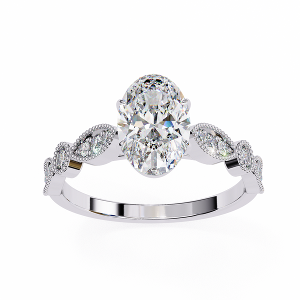 Vintage Style Oval Engagement Ring