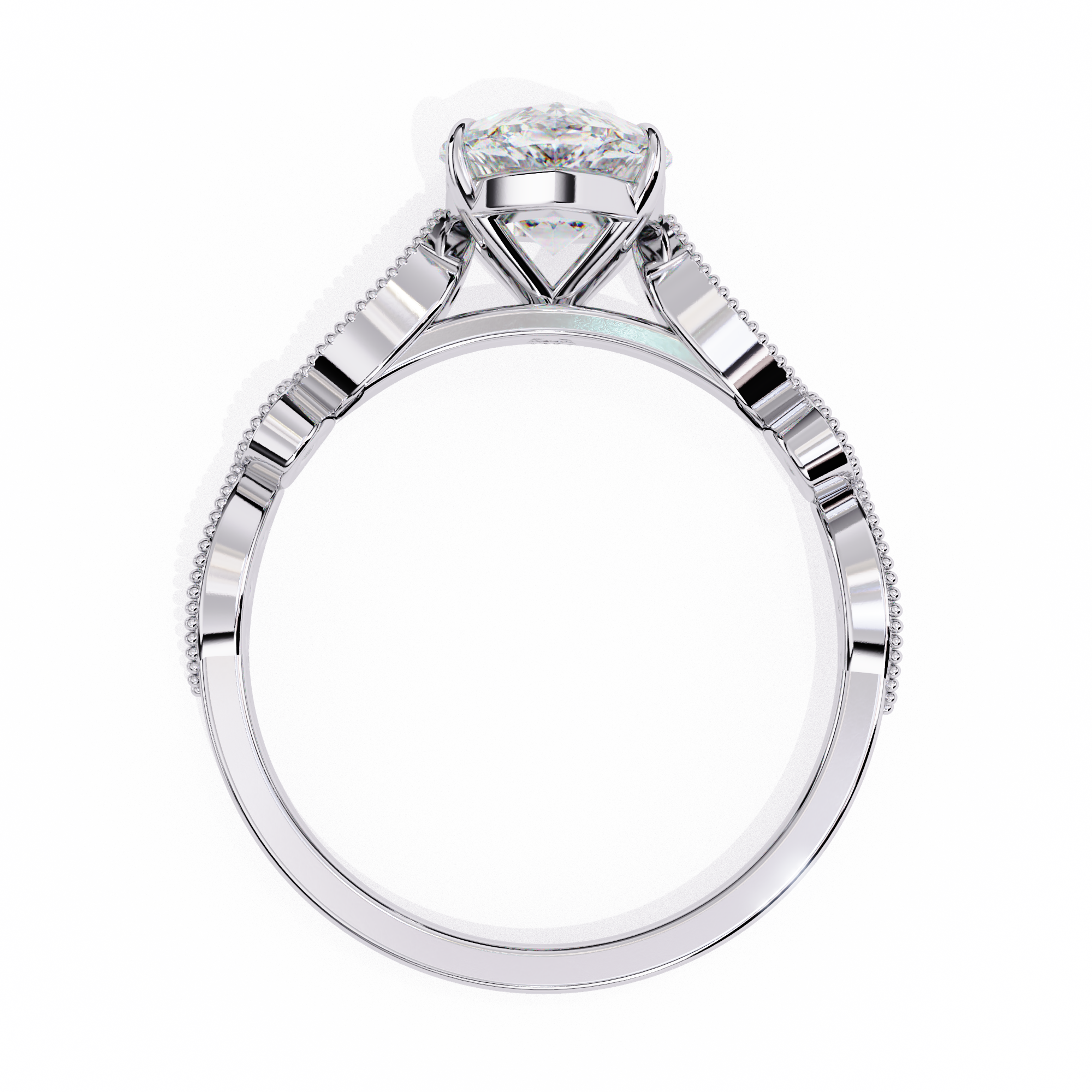 Vintage Style Oval Engagement Ring