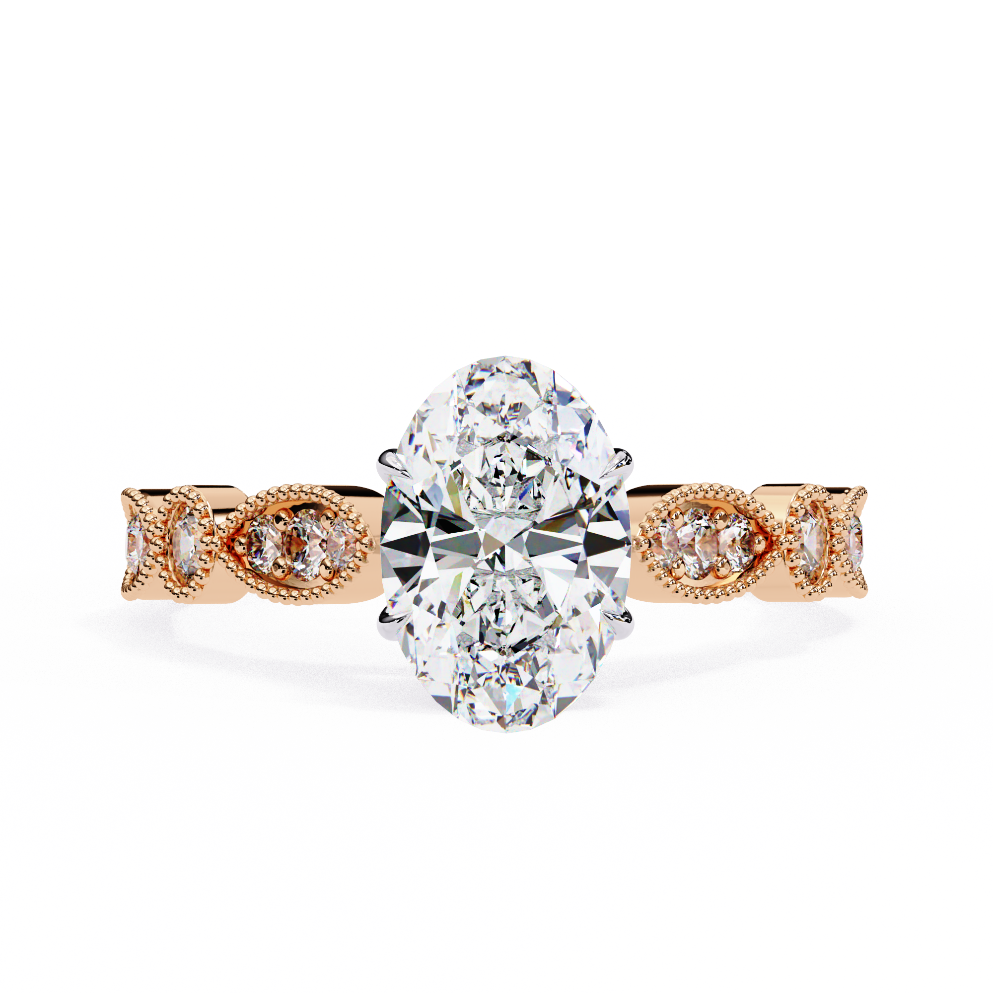 Vintage Style Oval Engagement Ring