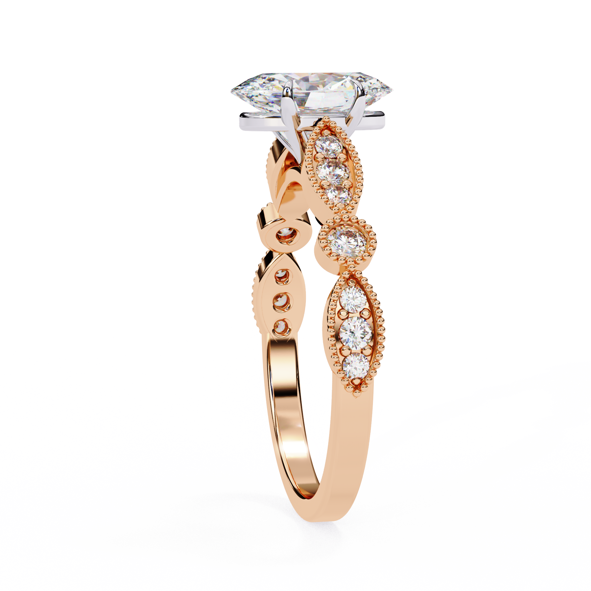 Vintage Style Oval Engagement Ring