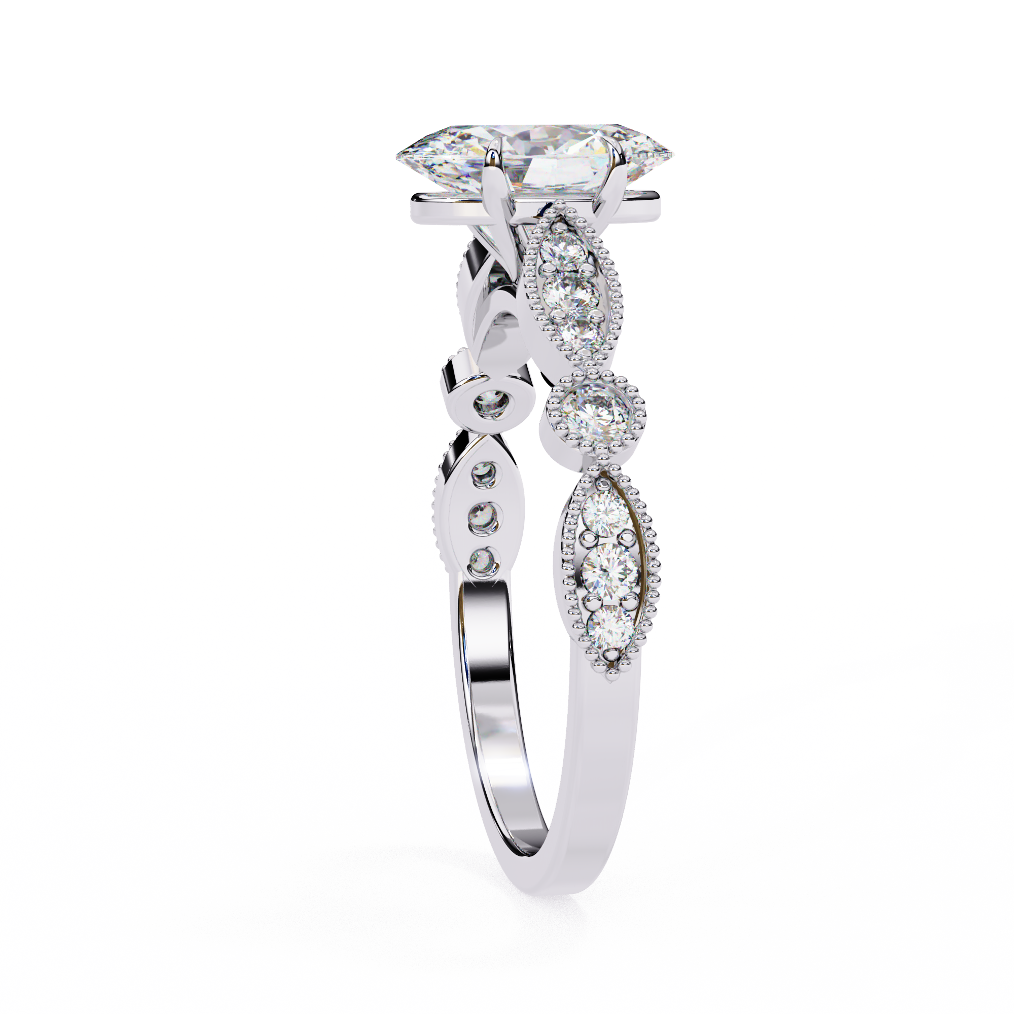Vintage Style Oval Engagement Ring