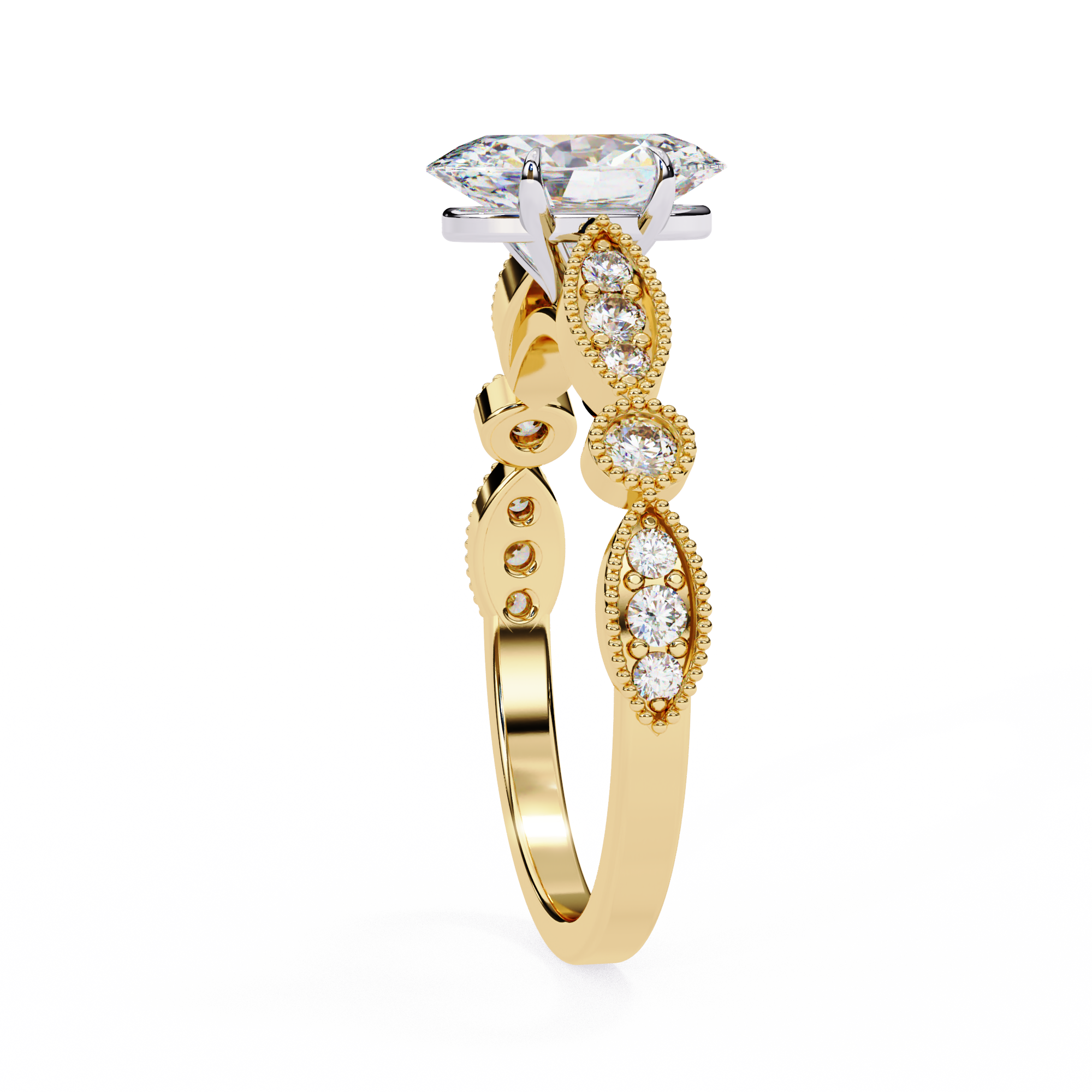 Vintage Style Oval Engagement Ring