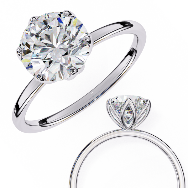 Ethereal Bloom Round Solitaire Ring