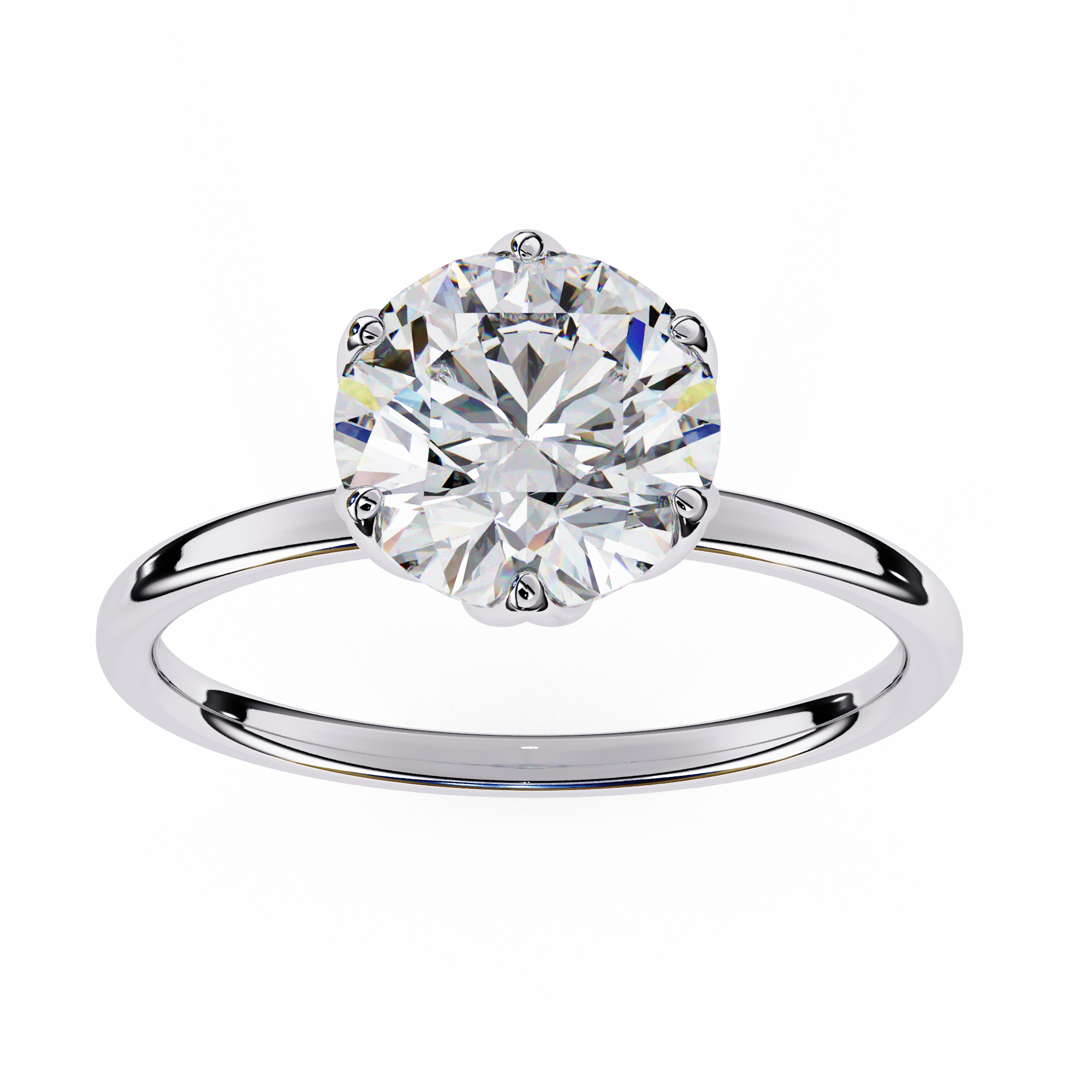 Ethereal Bloom Round Solitaire Ring