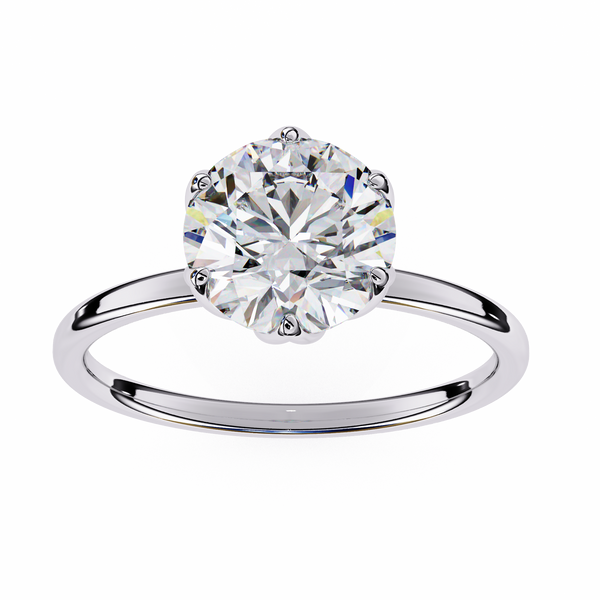 Ethereal Bloom Round Solitaire Ring