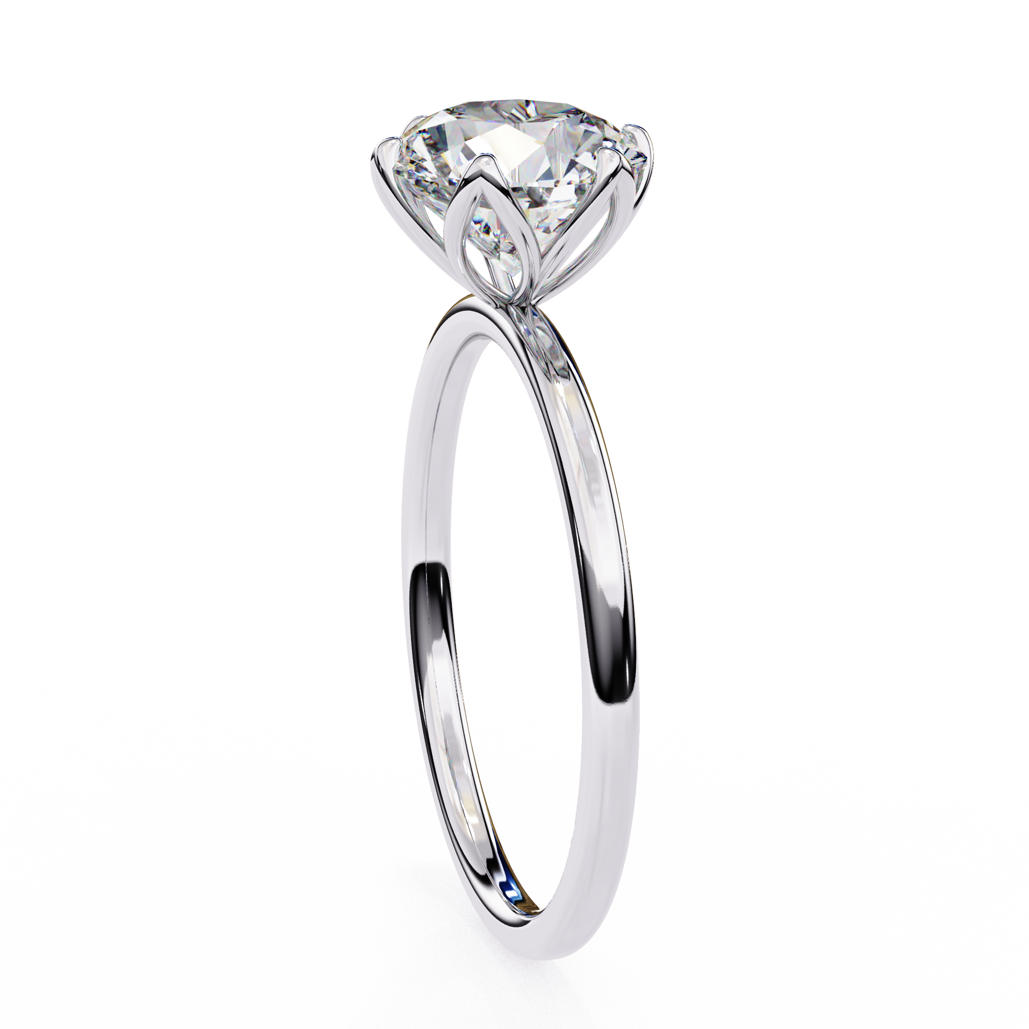 Ethereal Bloom Round Solitaire Ring