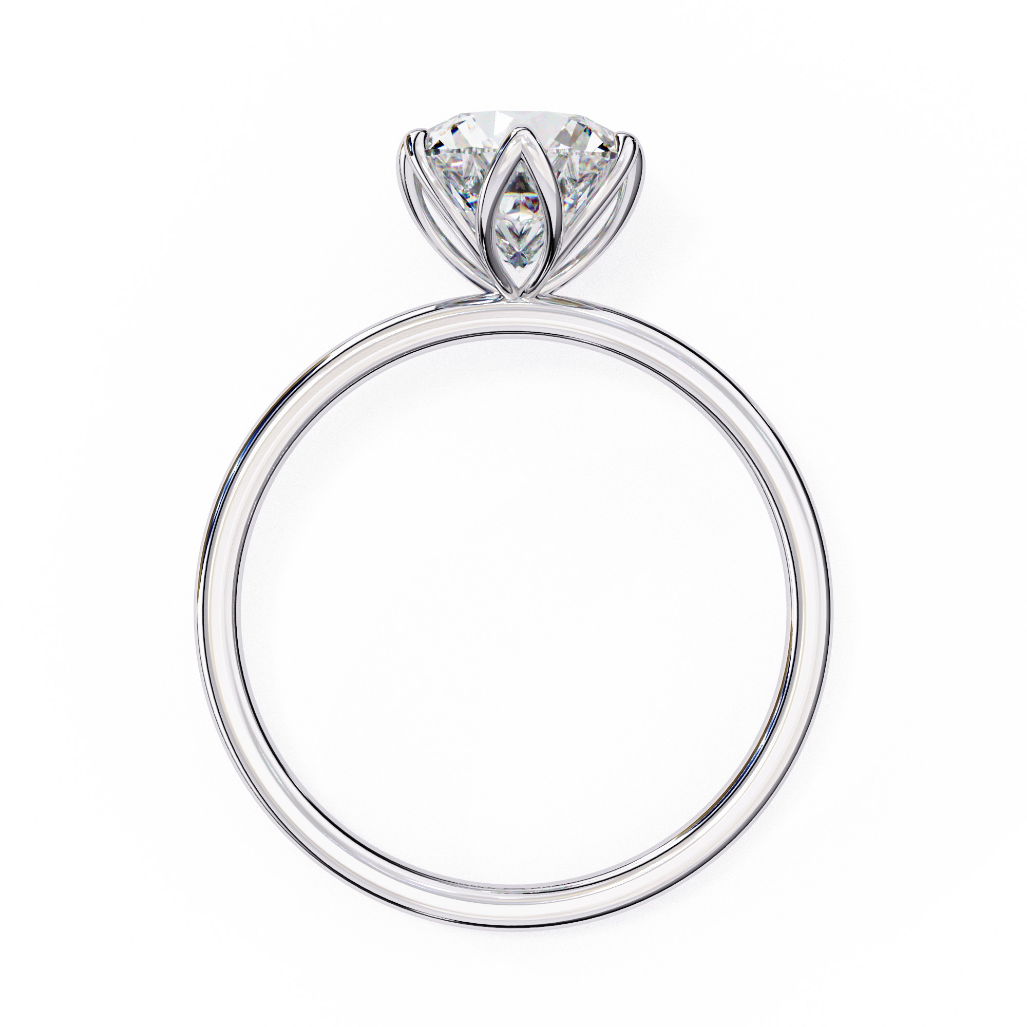 Ethereal Bloom Round Solitaire Ring
