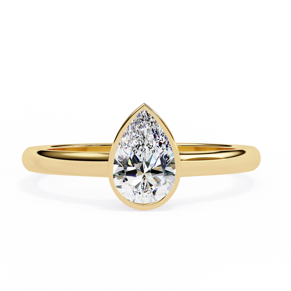Bezel Set Pear Cut Diamond Ring