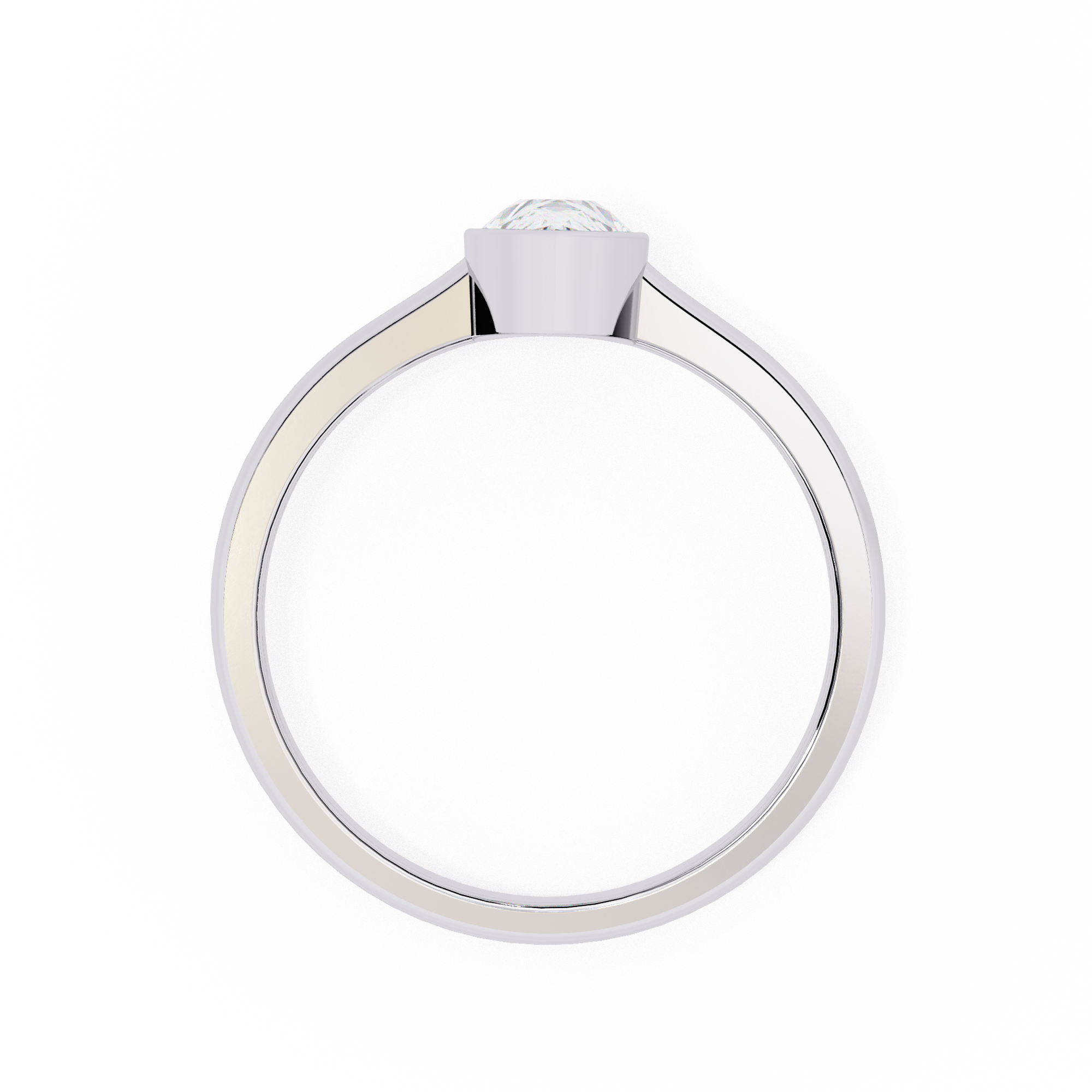 Bezel Set Pear Cut Diamond Ring