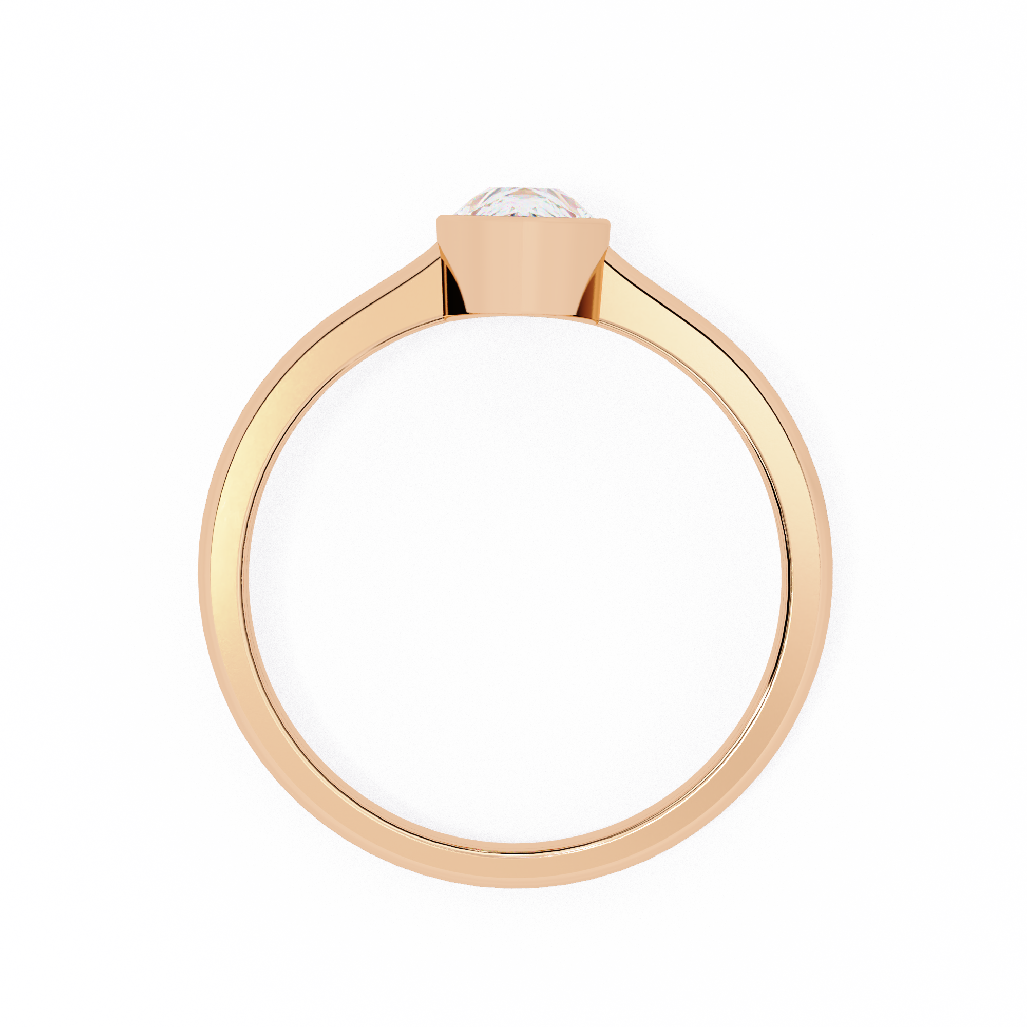 Bezel Set Pear Cut Diamond Ring