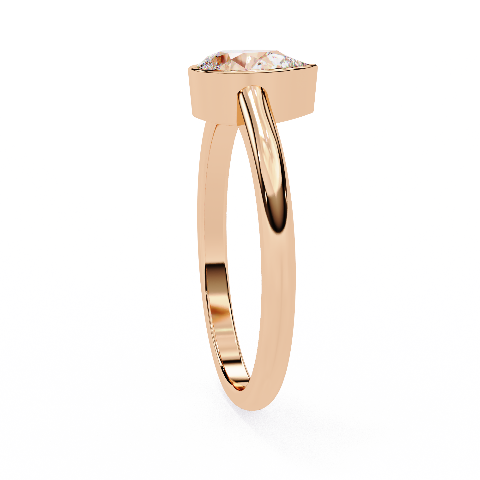 Bezel Set Pear Cut Diamond Ring