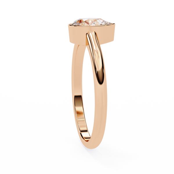 Bezel Set Pear Cut Diamond Ring
