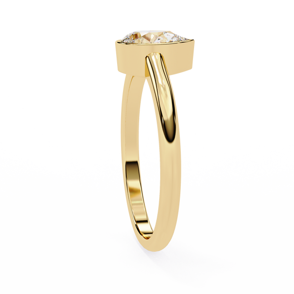 Bezel Set Pear Cut Diamond Ring
