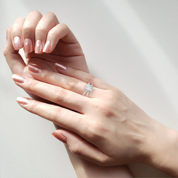 Elegant Split Shank Radiant Cut Engagement Ring